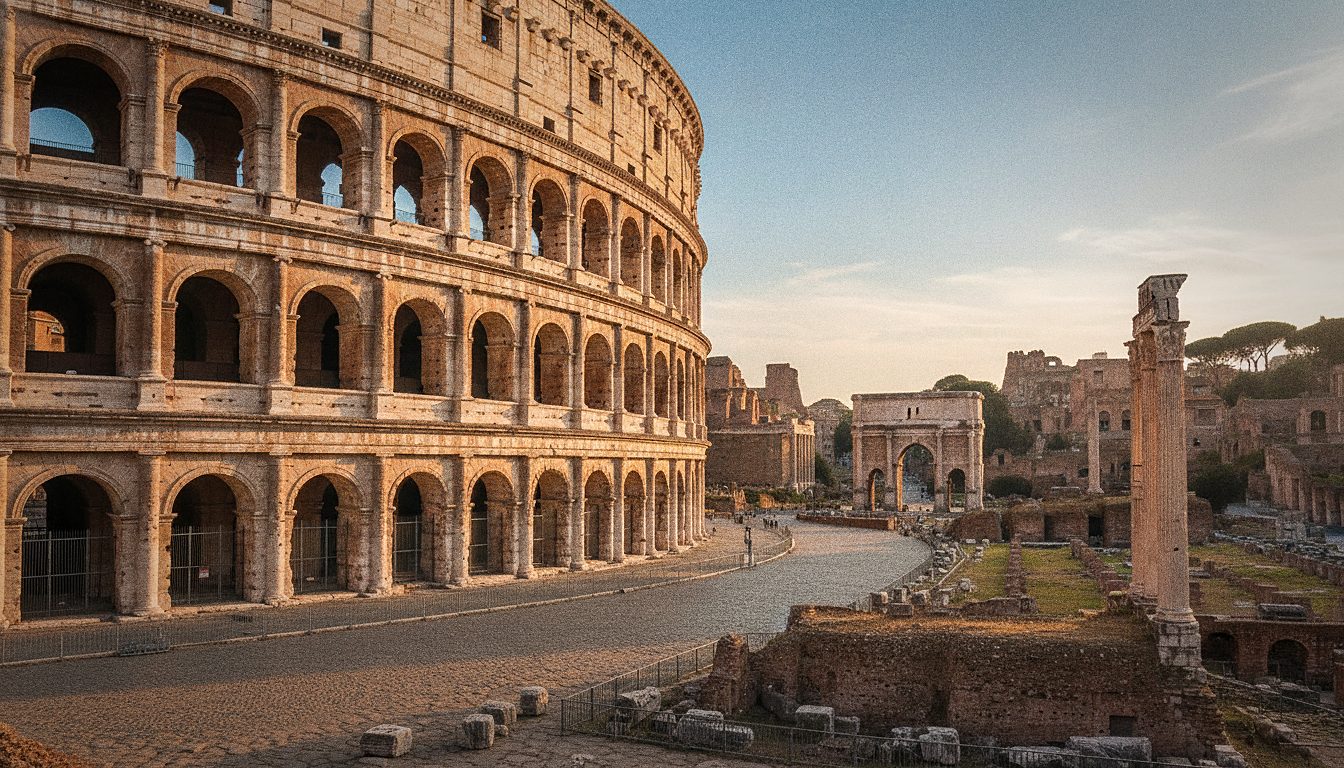 Longue file de visiteurs qui patientent devant l'entrée du Colisée un dimanche matin à Rome